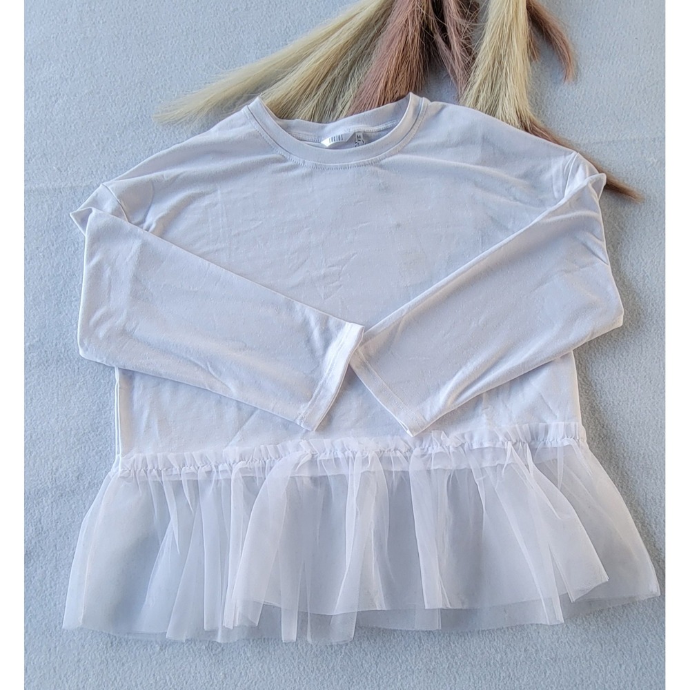 Kaktus White Women Top Blouse  Long‎ Sleeve Medium (M)